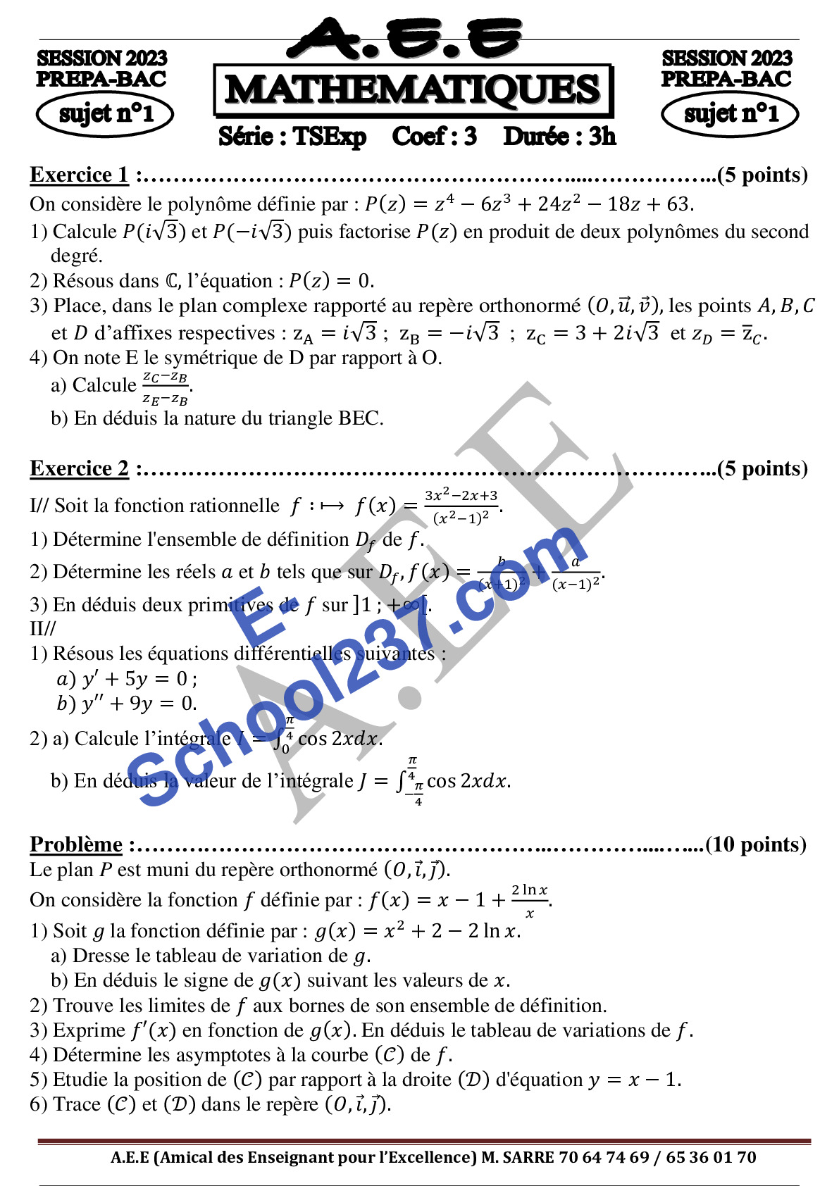 PREPA BAC SUJET N°1-TSExp 2023
